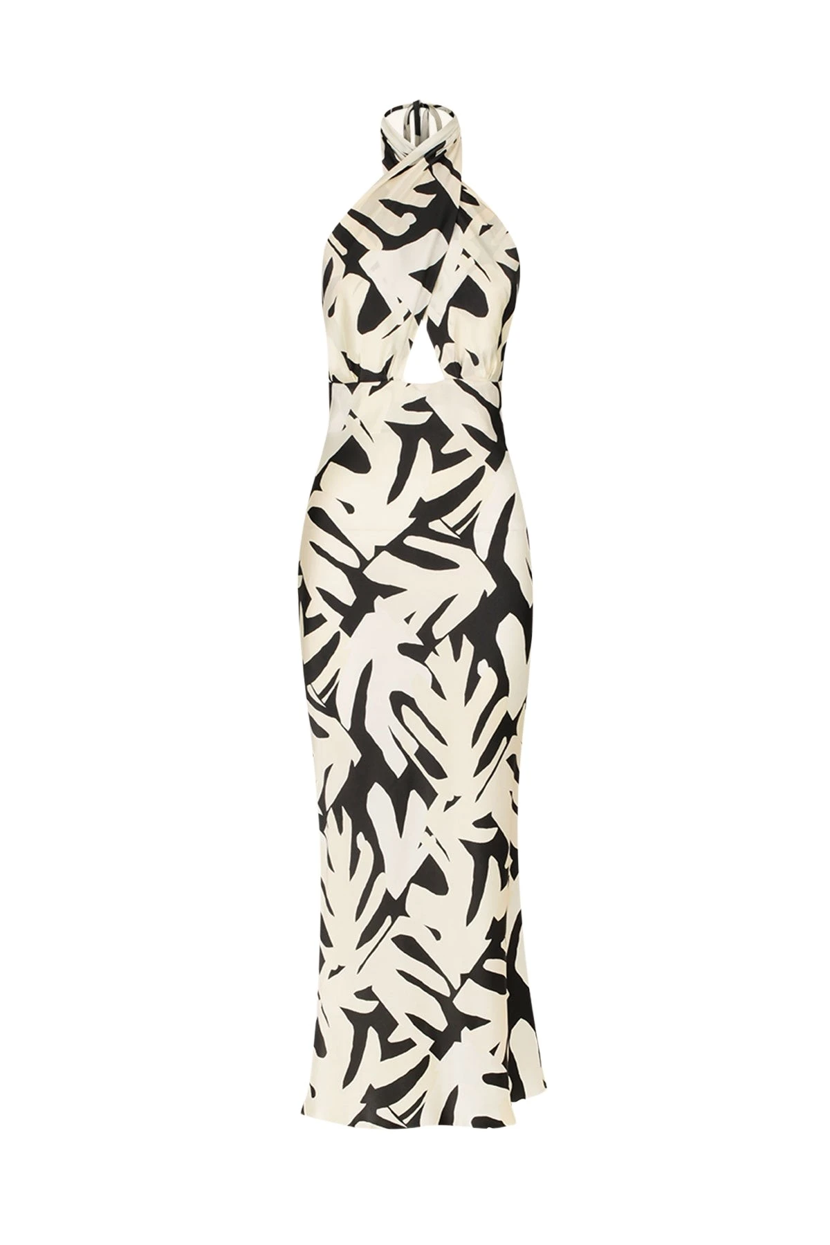 Shona-Joy-Micah-Silk-Cross-Front-Halter-Bias-Midi-Dress42780_nobg Micah Silk Cross Front Halter Bias Midi Dress - Image 1