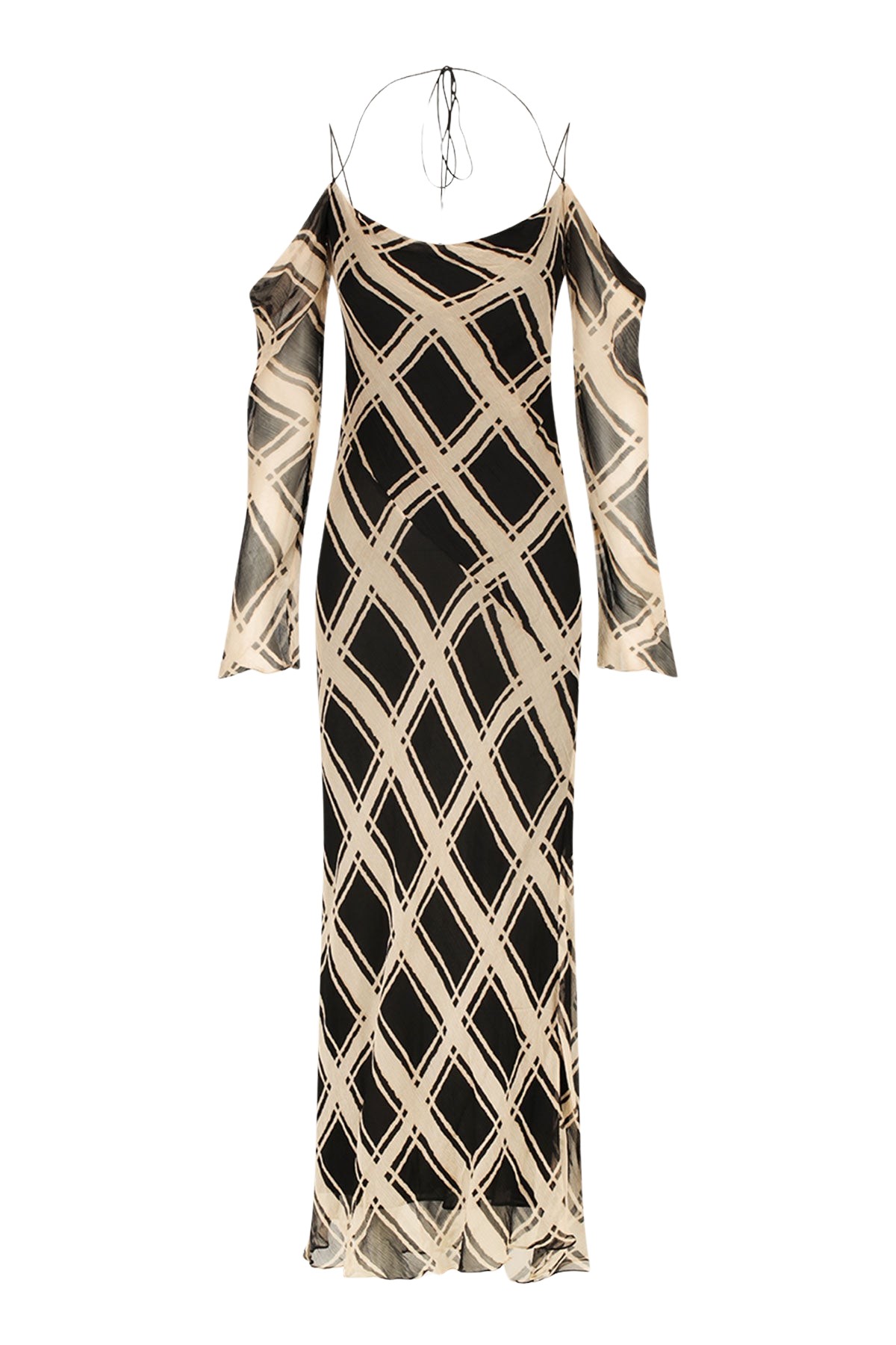 Shona Joy Rico Off The Shoulder Tie Maxi Dress