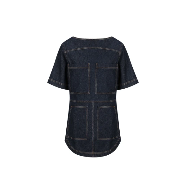 Rita Patch Pocket Mini Dress - Deep Indigo