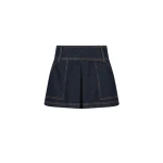 Rita Pleat Mini Skirt - Deep Indigo