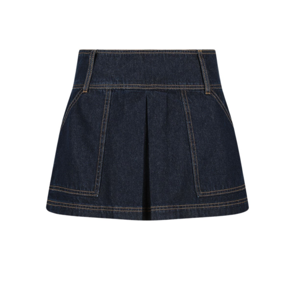 Shona Joy Rita Pleat Mini Skirt – Deep Indigo