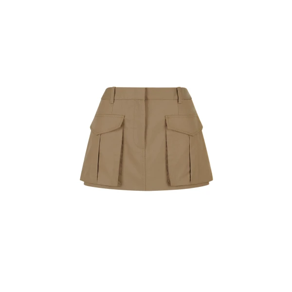 Sabato Low Rise Utility Micro Mini Skirt - Grey Khaki
