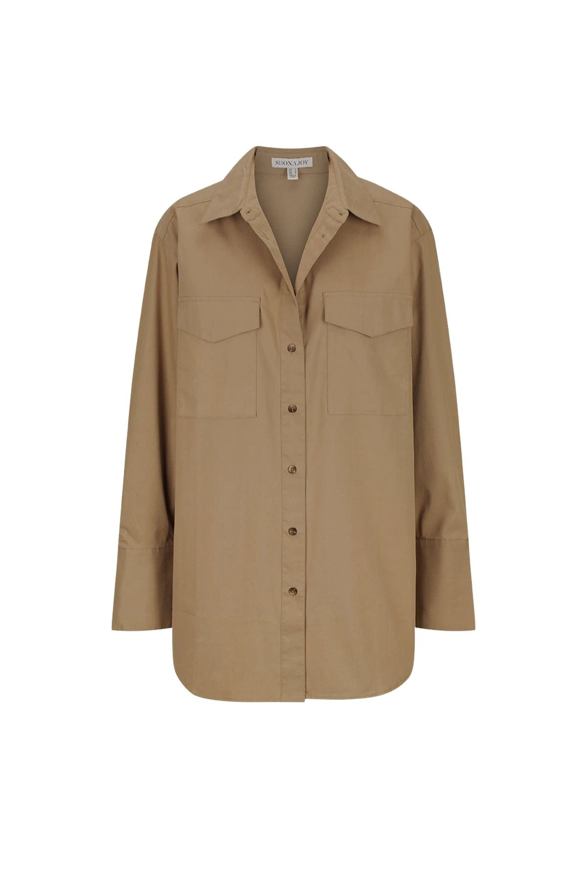 Shona-Joy-Sabato-Oversized-Patch-Pocket-Shirt-Grey-Khaki-681283_nobg Sabato Oversized Patch Pocket Shirt - Grey Khaki - Image 1