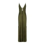 Shae Plunged Slip Tie Maxi Dress - Pine Green