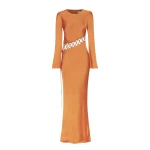 Sofia Asymmetrical Lace Up Maxi Dress - Ginger
