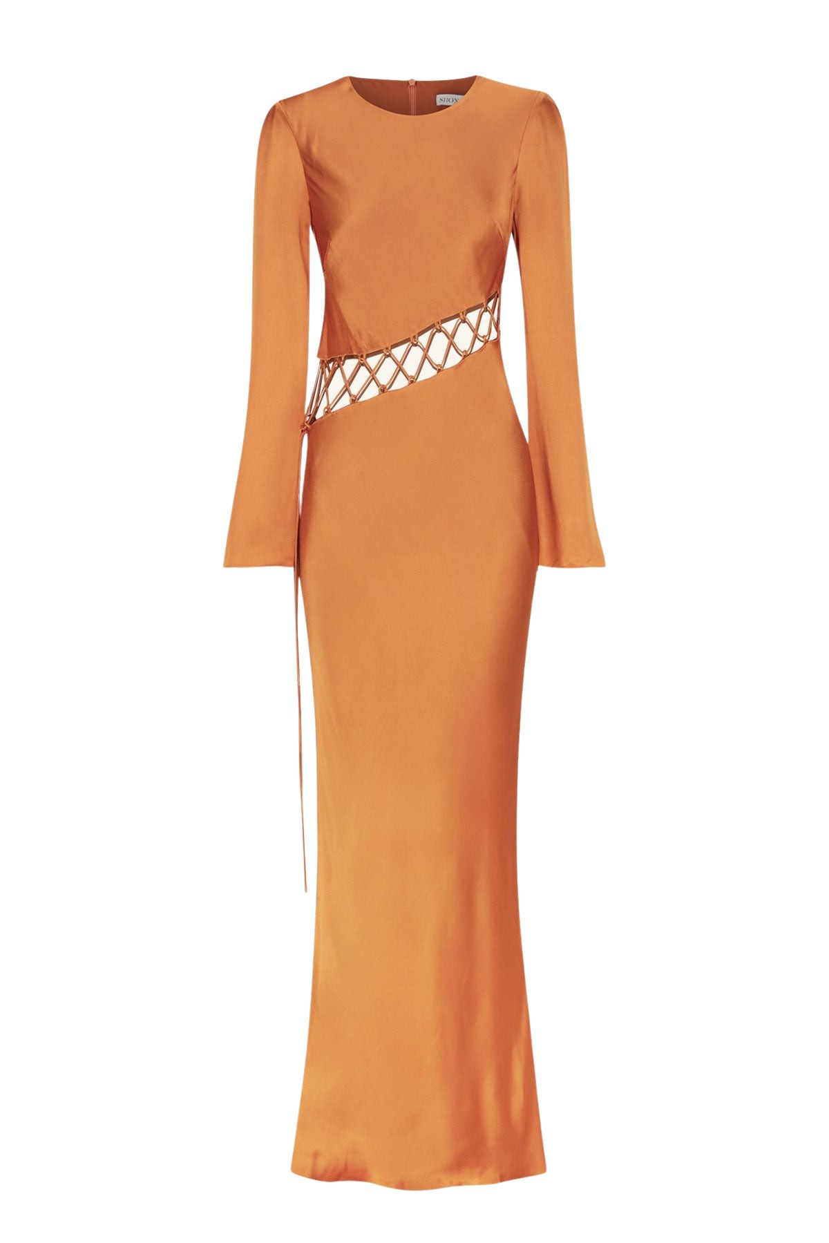 Shona Joy Sofia Asymmetrical Lace Up Maxi Dress – Ginger