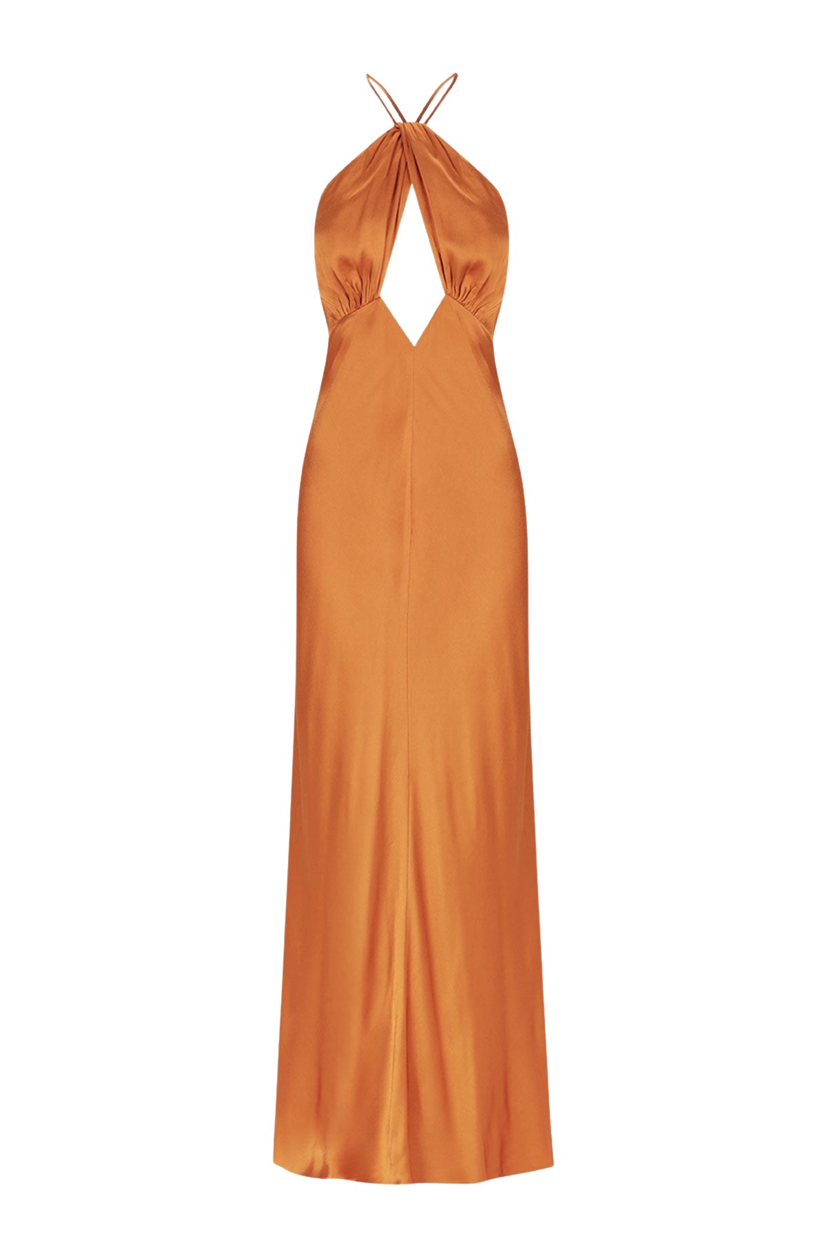 Shona Joy Sofia Cross Back Halter Maxi Dress – Ginger