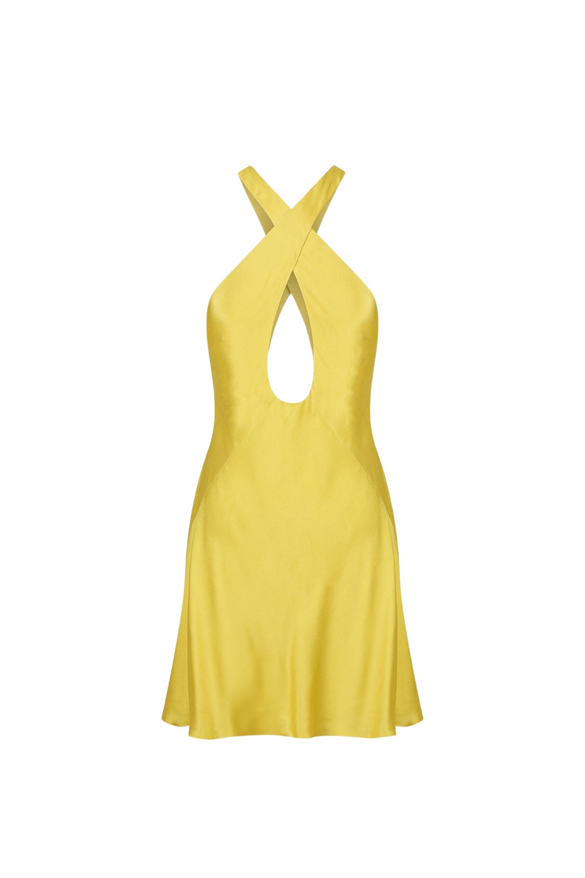 Shona Joy Sofia Cross Front Cut Out Mini Dress – Lime