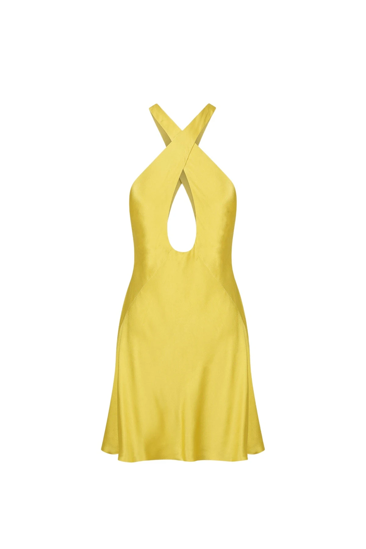 Shona-Joy-Sofia-Cross-Front-Cut-Out-Mini-Dress-Lime99142_nobg Sofia Cross Front Cut Out Mini Dress - Lime - Image 1