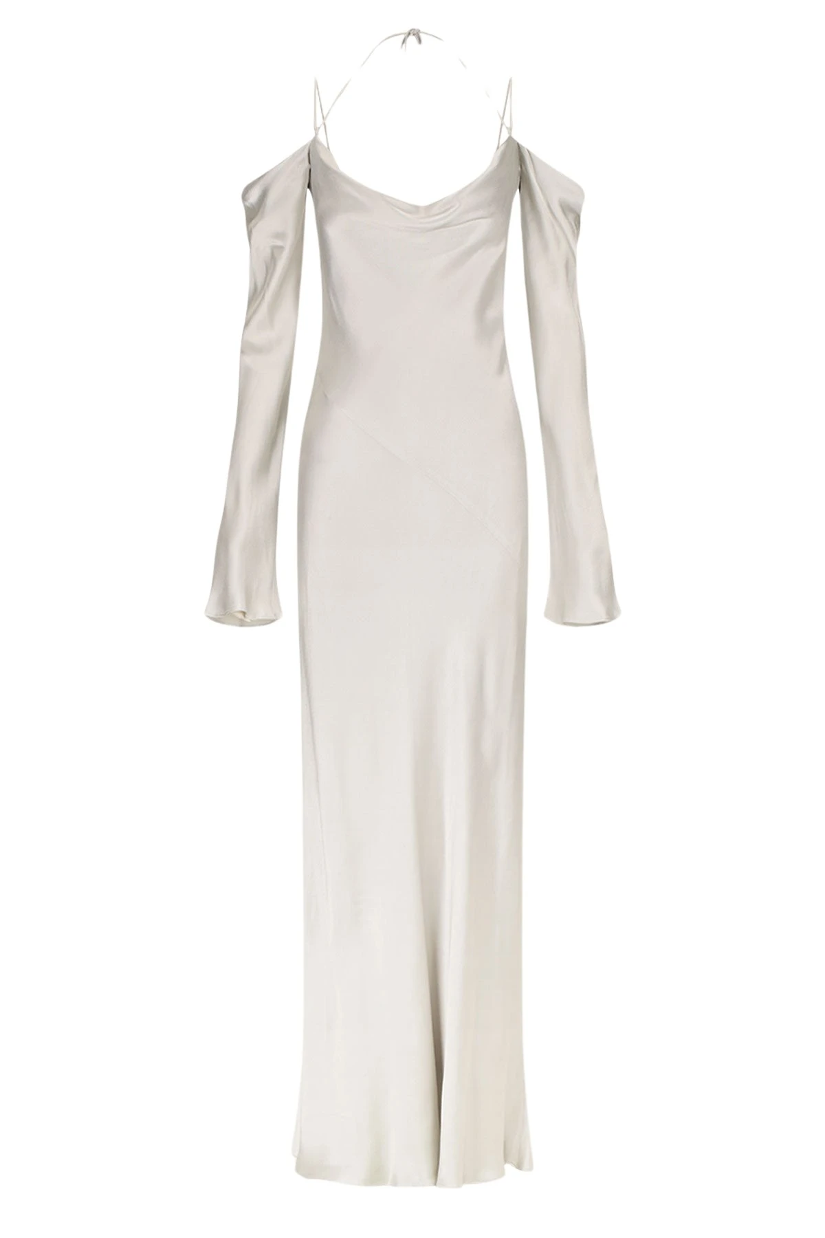 Shona-Joy-Sofia-Off-Shoulder-Tie-Maxi-Dress-Silver-692339_nobg Sofia Off Shoulder Tie Maxi Dress - Silver - Image 1
