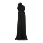 Sol Lace Asymmetrical Detail Maxi Dress - Black