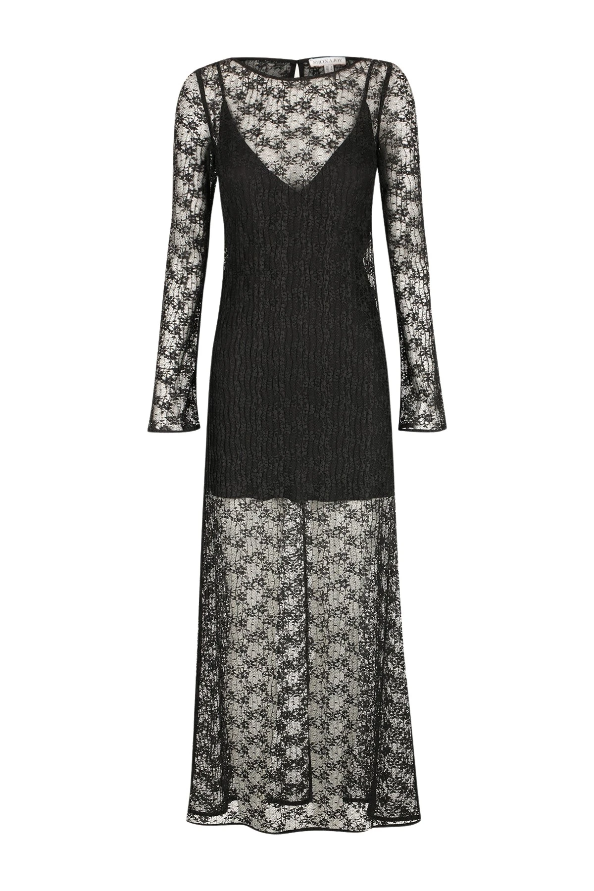 Shona-Joy-Sol-Lace-Long-Sleeve-Midi-Dress-Black65081_nobg Sol Lace Long Sleeve Midi Dress - Black - Image 1