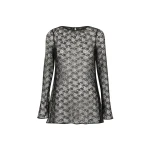 Sol Lace Long Sleeve Tunic Top - Black