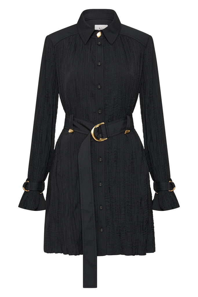 Aje Bays Crushed Pleat Mini Dress