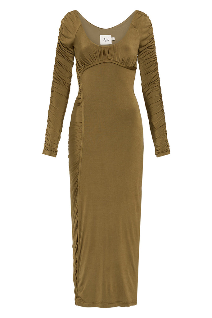 Aje Cini Gathered Midi Dress