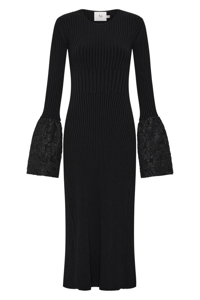 Aje Flute Knit Midi Dress