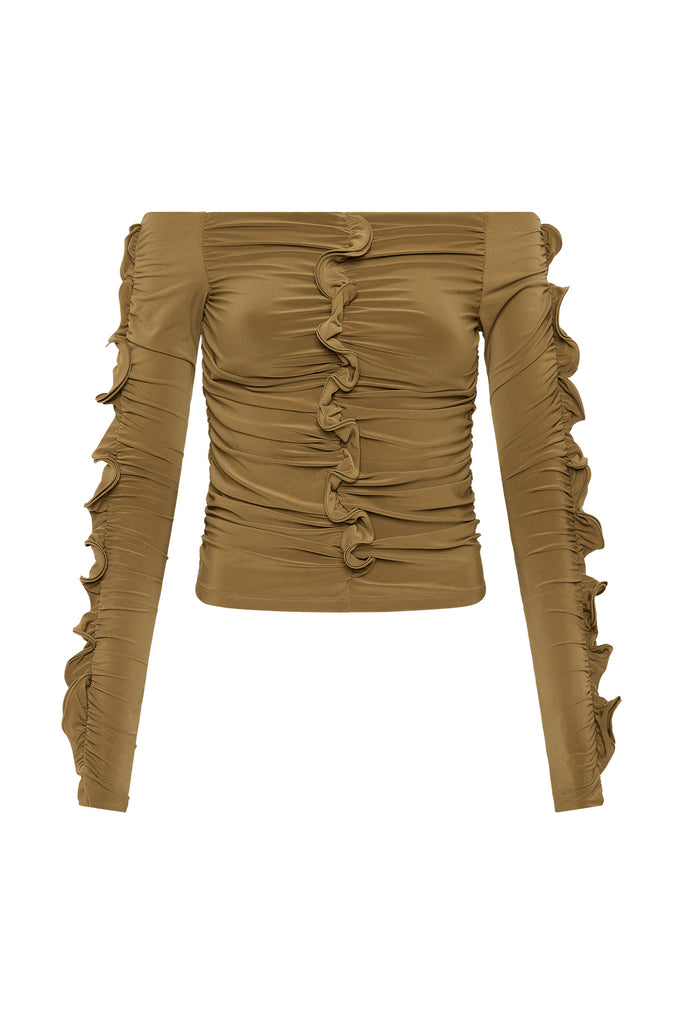 Aje Regenerate Gathered Jersey Top