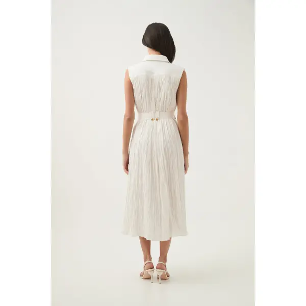 Risen Crushed Pleat Midi Dress - Image 6