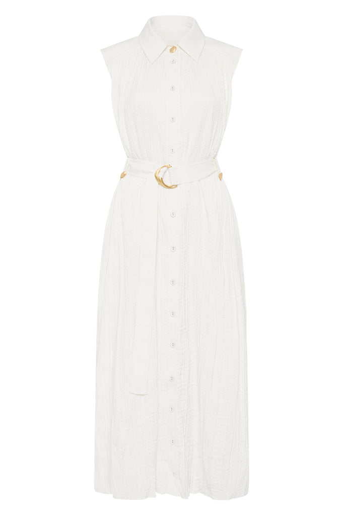 Aje Risen Crushed Pleat Midi Dress