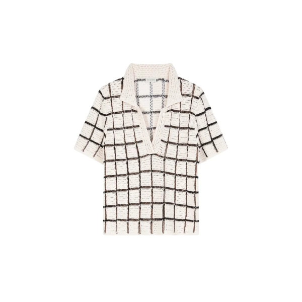 Block stitch polo