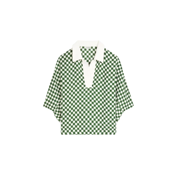 Checked polo top