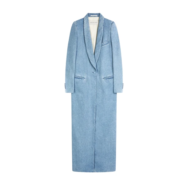 Denim tuxedo coat