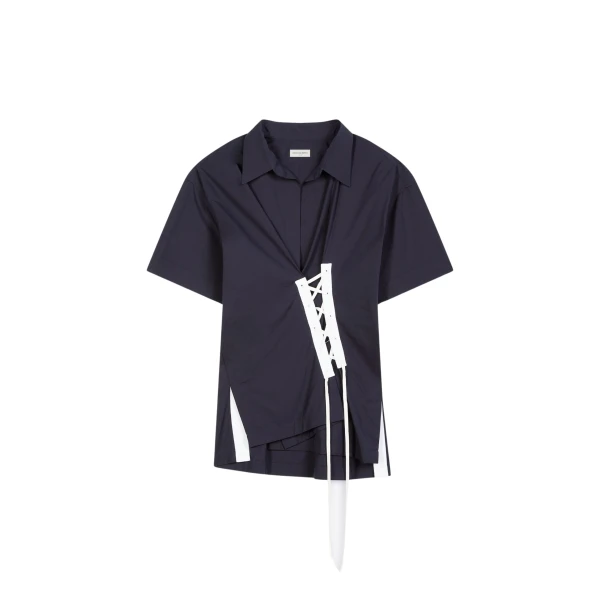 Draped lace shirt