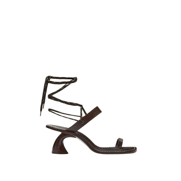 Heeled leather sandals