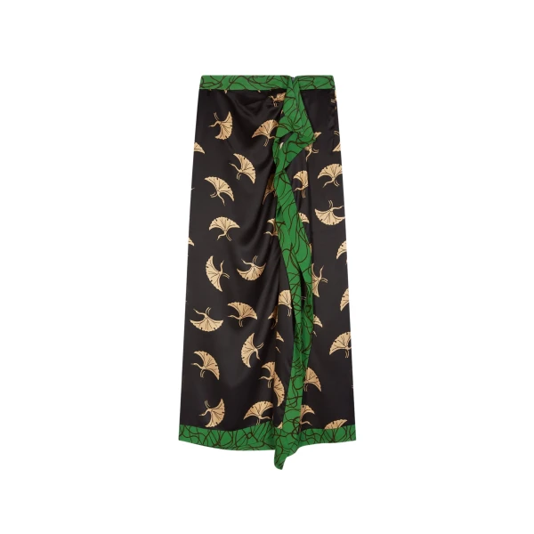 Silk draped skirt