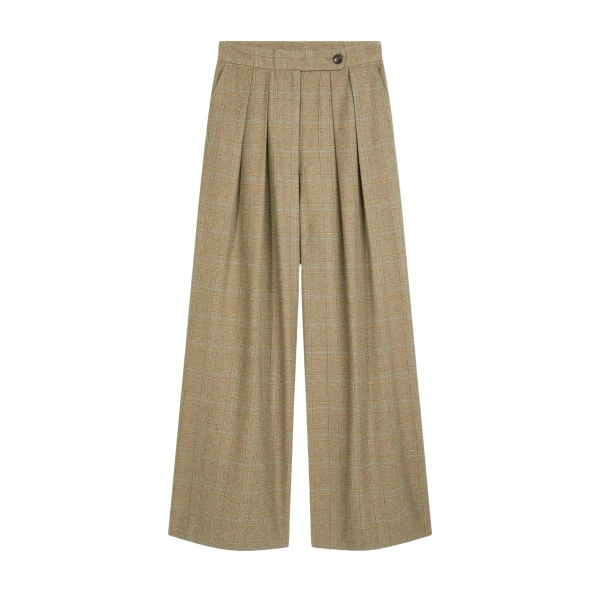 Wide pleated pants