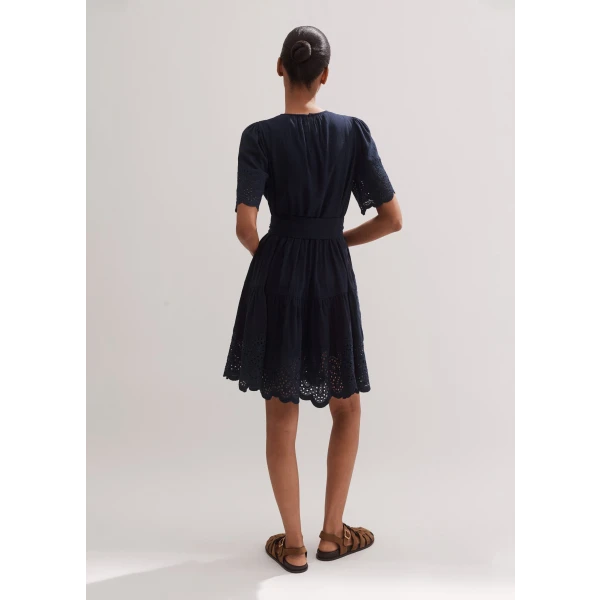 Cheesecloth Broderie Short Swing Dress + Belt - Image 6