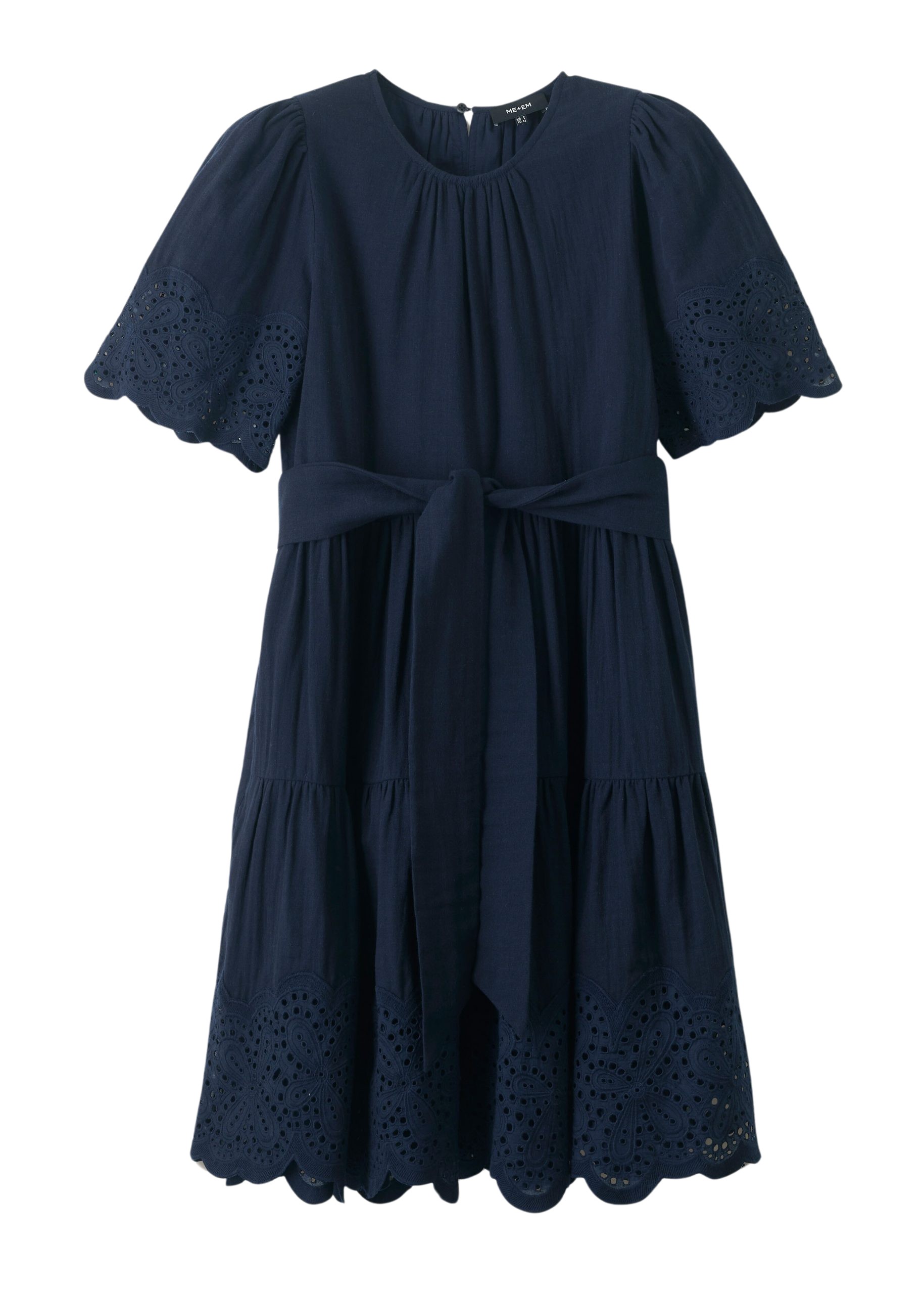 Me and Em Cheesecloth Broderie Short Swing Dress + Belt