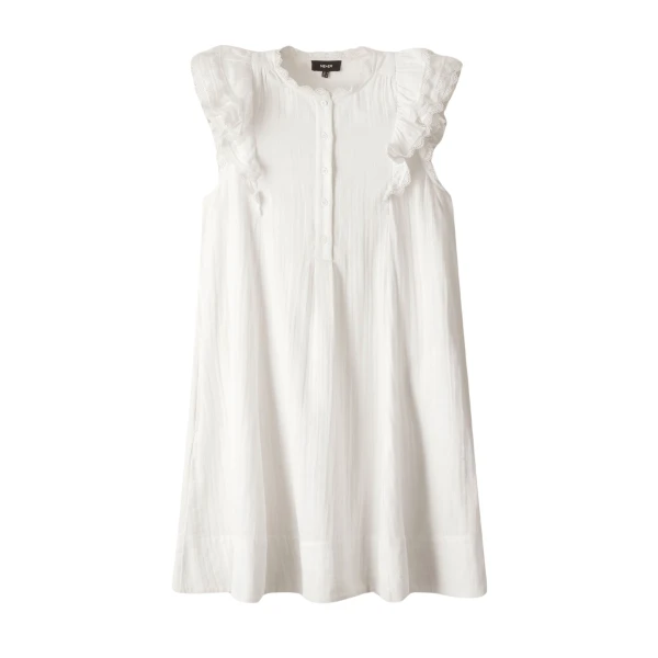 Cheesecloth Frill Short Swing Dress + Belt