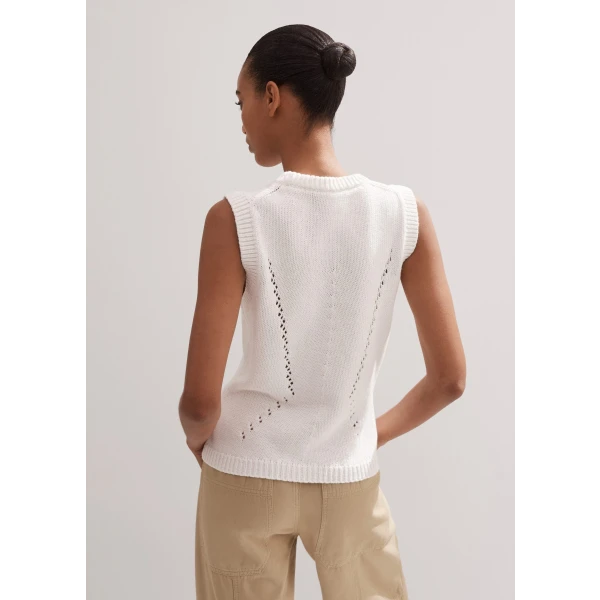 Chunky Cotton Fashioned Sweater Vest - Image 6