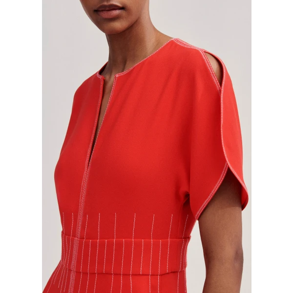 Contrast Stitch Midi Dress - Image 5