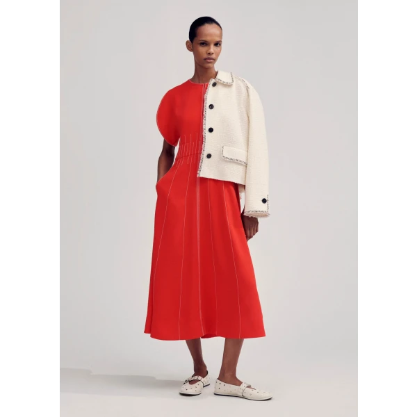 Contrast Stitch Midi Dress - Image 6