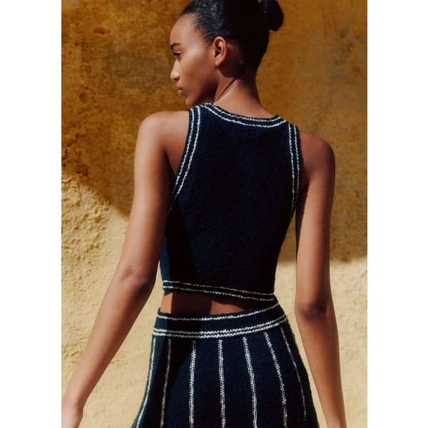 Cotton Bouclé Cut-Out Maxi Dress - Image 5