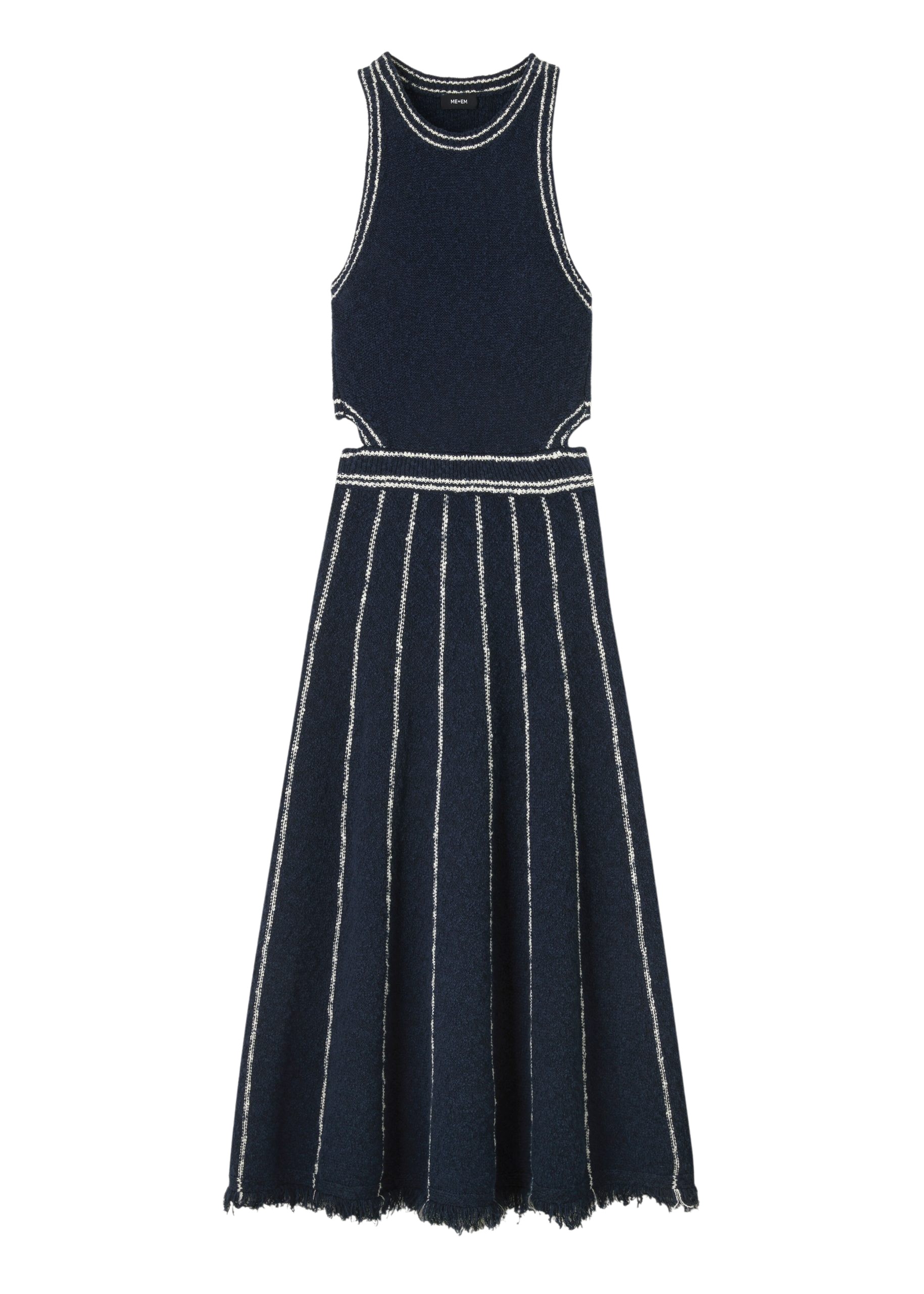 Me and Em Cotton Bouclé Cut-Out Maxi Dress