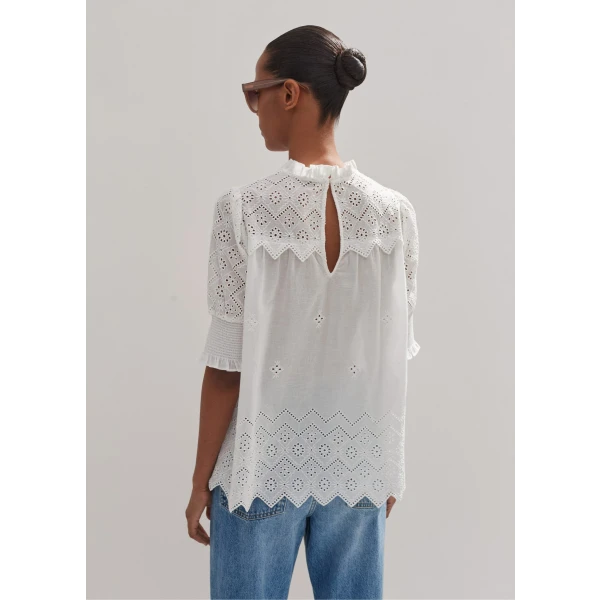 Cotton Broderie Highneck Top - Image 6