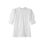 Cotton Broderie Highneck Top