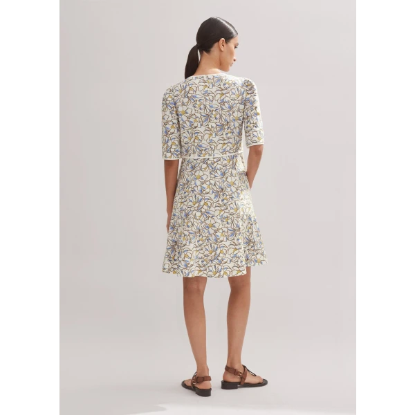 Cotton Jacquard Floral Print Fit and Flare Dress - Image 6