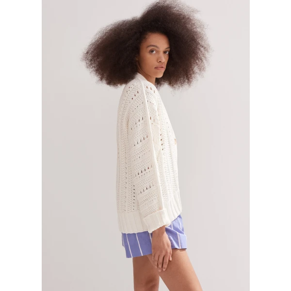 Cotton Open Stitch Cardigan - Image 5