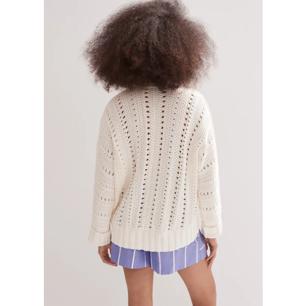Cotton Open Stitch Cardigan - Image 6