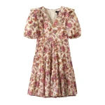 Cotton Paisley Print Short Dress + Belt