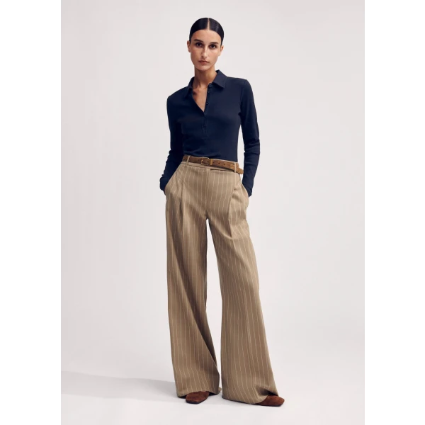 Cotton Rib Fitted Polo Top - Image 6