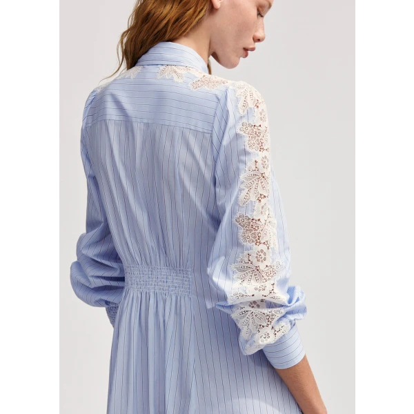 Cotton Stripe Midi Shirt Dress + Belt - Image 6