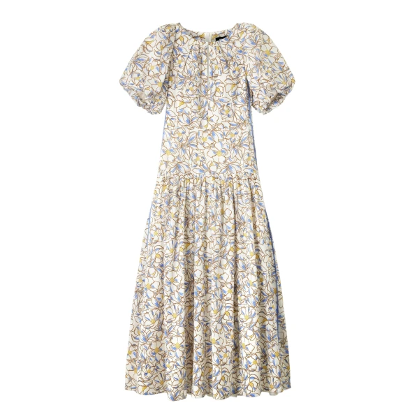 Cotton Voile Floral Print Maxi Dress