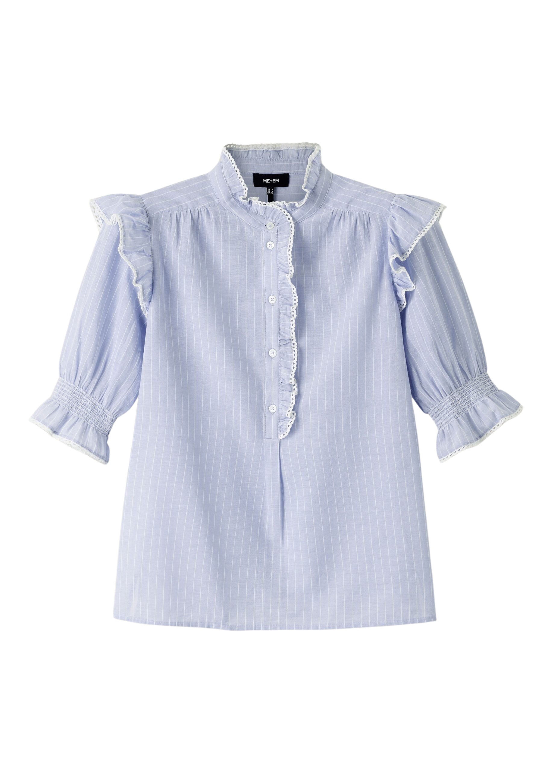 Me and Em Cotton Voile Stripe Short Sleeve Top