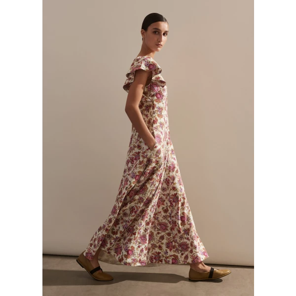 Creaseless Linen Paisley Print Maxi Dress - Image 5