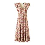 Creaseless Linen Paisley Print Maxi Dress